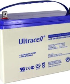 Ultracell Lead Acid Battery 12V 100Ah with detailed view highlighting design features.