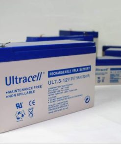 Ultracell Lead Acid Battery 12V 7Ah with a detailed view highlighting its design and features.