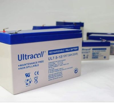 Ultracell Lead Acid Battery 12V 7Ah with a detailed view highlighting its design and features.