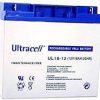 Ultracell Lead Acid Battery 12V 18Ah with a close-up view showing its design and features.