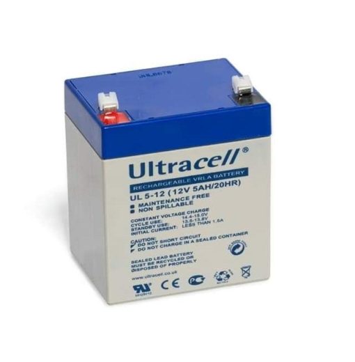 Ultracell Lead Acid Battery 12V 5Ah showing its design and key features in detail.