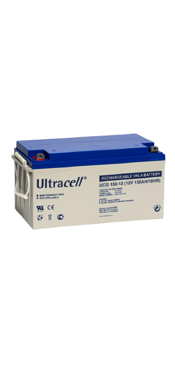 "Ultracell Lead Acid Battery 12V 150Ah for Solar Power and Medical Devices" "Ultracell 12V Battery Dimensions and Specifications"