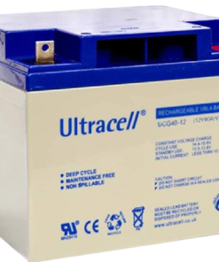 Ultracell Lead Acid Battery 12V 40Ah with a close-up view highlighting its design and features.