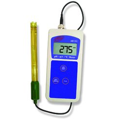 AD111 Portable pH-ORP-Temp Meter AD1230B pH Electrode with Epoxy Body AD7662 Stainless Steel Temperature Probe Batteries and Instruction Manual for AD111