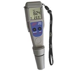 "AD31 Waterproof Conductivity-TDS-TEMP Pocket Tester" "AD31 Pocket Tester with Replaceable Electrode" "AD31 Tester in Use"