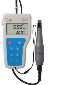 ADWA AD630 waterproof dissolved oxygen meter with galvanic probe, LCD display showing DO reading in mg/L, yellow and black housing, portable field instrument — Eagle Systems Egypt