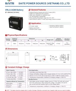 SAITE BT-12M18AC Compatible Replacement Battery 12V 18Ah with durable sealed lead acid design.