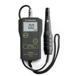 "Milwaukee MW600 PRO Dissolved Oxygen Meter with large LCD display" "Close-up of Milwaukee MW600 PRO probe and membrane" "Milwaukee MW600 PRO meter in use for dissolved oxygen measurement"