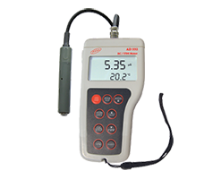 "AD332 Professional Waterproof Conductivity-TDS Meter" "AD76309 conductivity probe with temperature sensor" "AD332 Meter connected to a PC via RS232 interface"