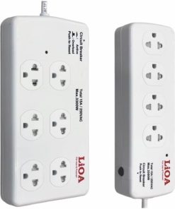 Alternative view of LiOA Universal High Quality 6SS Power Strip 220V 6 Sockets 3300W 15A Vietnamese Explosion-proof 100°C Circuit Breaker Protection Switch 2.5m 100% Copper PVC Wire White