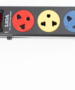 Alternative view of LiOA High Quality 3SND3 Power Strip 220V 3 Dual Output Socket 2200W 10A Surge Protection Circuit Breaker 100% Copper 100% Black