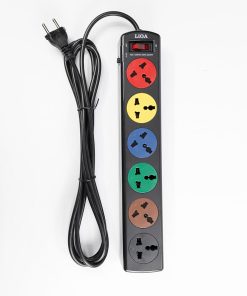 "LiOA High Quality 6DND Universal Power Strip - 220V, 6 Sockets, Black"