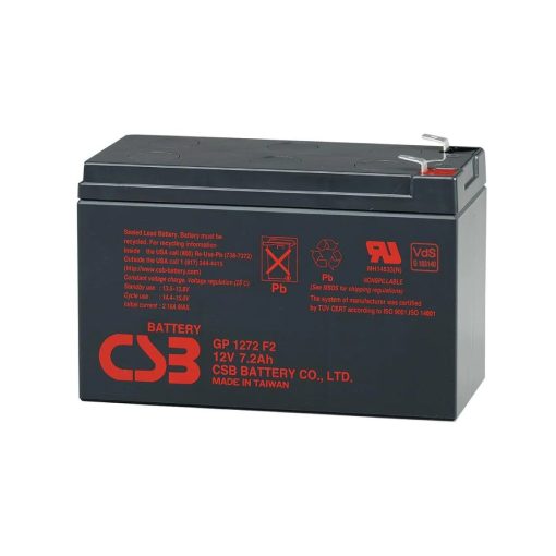 "CSB GP1272F2 Lead Acid Battery, 12V 7.2Ah"