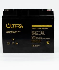 ULTRA 12V 40Ah Rechargeable Lead Acid Battery front view ULTRA 12V 40Ah Battery dimensions