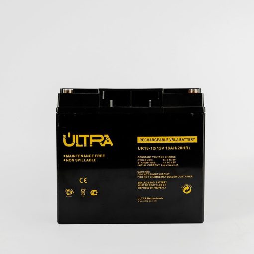 ULTRA 12V 18Ah Rechargeable Lead Acid Battery front view ULTRA 12V 18Ah Battery dimensions