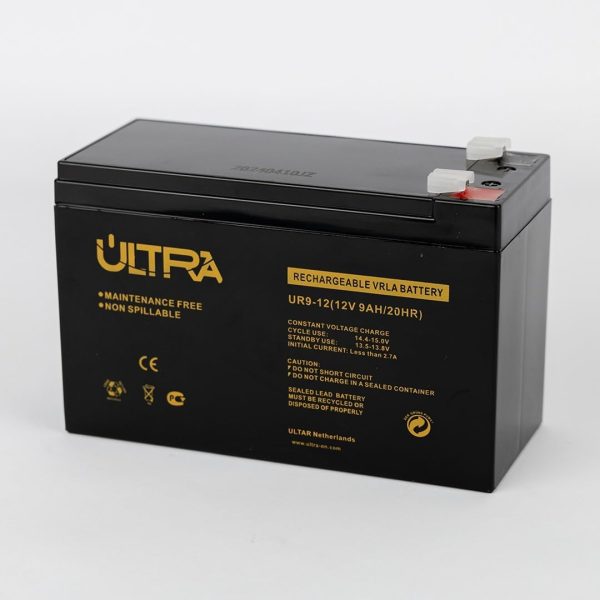 ULTRA Netherlands 12V 9Ah Rechargeable Battery front view ULTRA Netherlands 12V 9Ah Battery dimensions and specifications