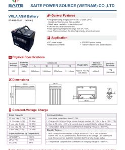 SAITE BT-HSE-55-12 Compatible Replacement Battery 12V55Ah