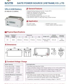 SAITE BT-HSE-65-12 Compatible Replacement Battery 12V65Ah