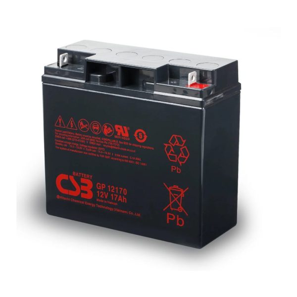 CSB GP12170B1 AGM Battery, 12V 17Ah, Leak-proof, Maintenance-free Design