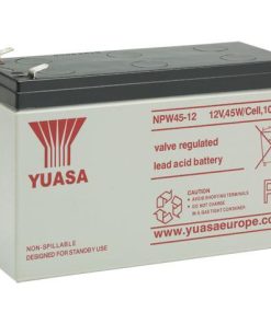 Yuasa NPW45-12 12V 7.5Ah VRLA Battery – Front View, Yuasa NPW45-12 High Rate VRLA Battery – Side View