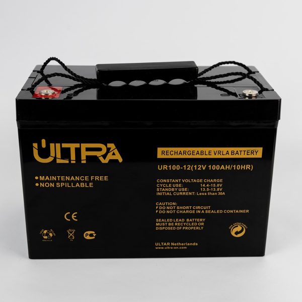 ULTRA 12V 100Ah Rechargeable Battery – Front View ULTRA 12V 100Ah Battery – Technical Specifications