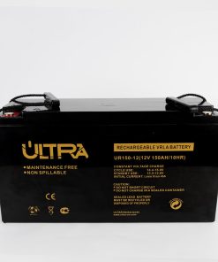 ULTRA 12V 150Ah Rechargeable Battery – Front View ULTRA 12V 150Ah Battery – Technical Specifications