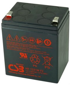 "CSB HR1221WF2 Lead-Acid Battery, 12V, 21W 15min/Cell"
