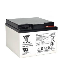 Yuasa NPL24-12I 12V 24Ah VRLA Battery – Front View, Yuasa NPL24-12I General Purpose Battery – Top View