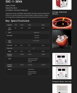 داتا شيت منظم جهد باور ويف 1-3 كيلو فولت أمبير - Power Wave SVC-1-3KVA Data Sheet Eagle Systems