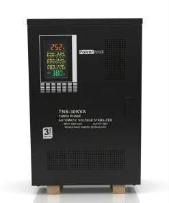 الواجهة الأمامية لجهاز Power Wave TNS-30KVA مثبت جهد 3 فاز مع شاشة ديجيتال
